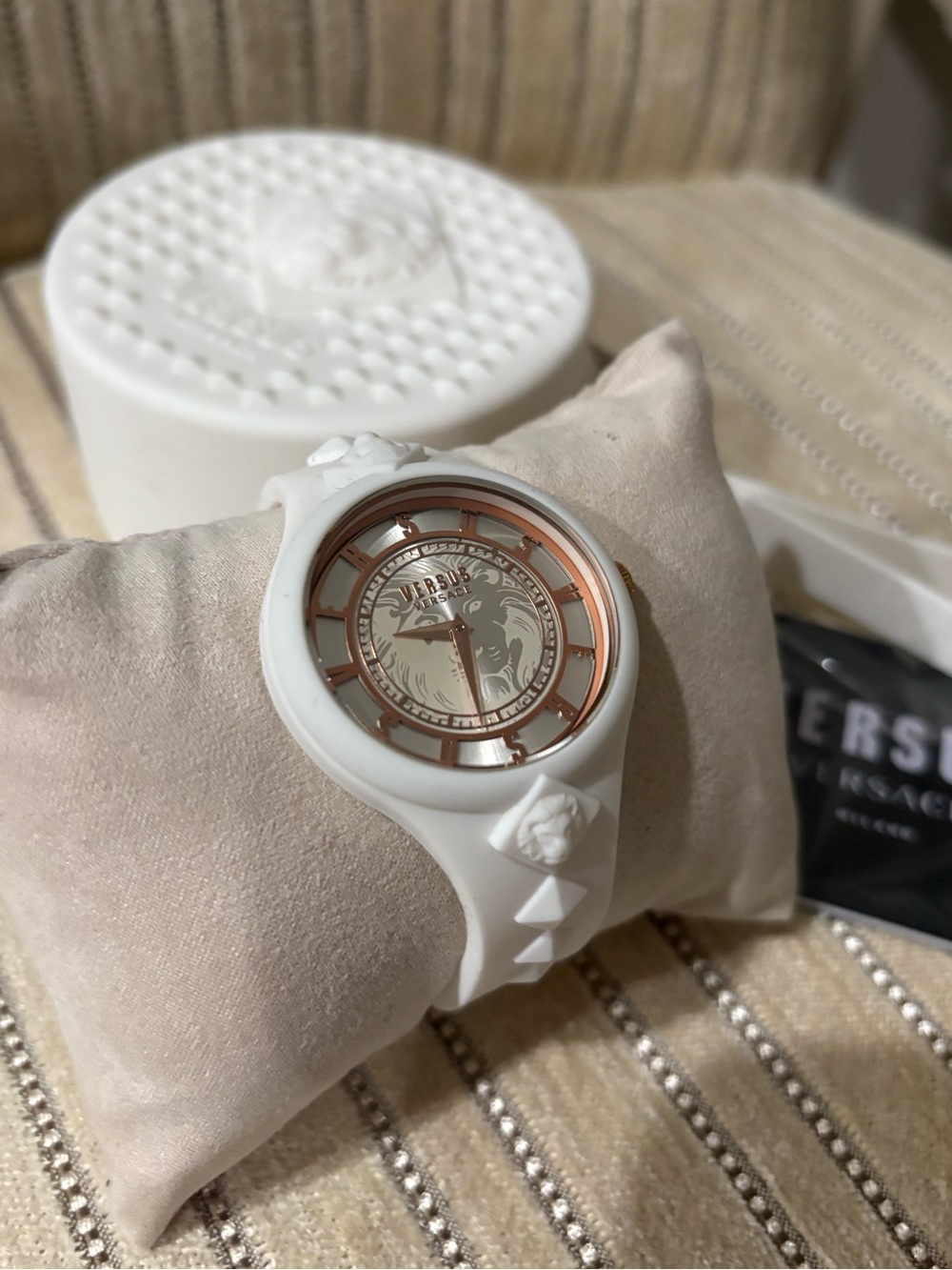 Versus by Versace White Silicone Watch with Rose Gold Dial